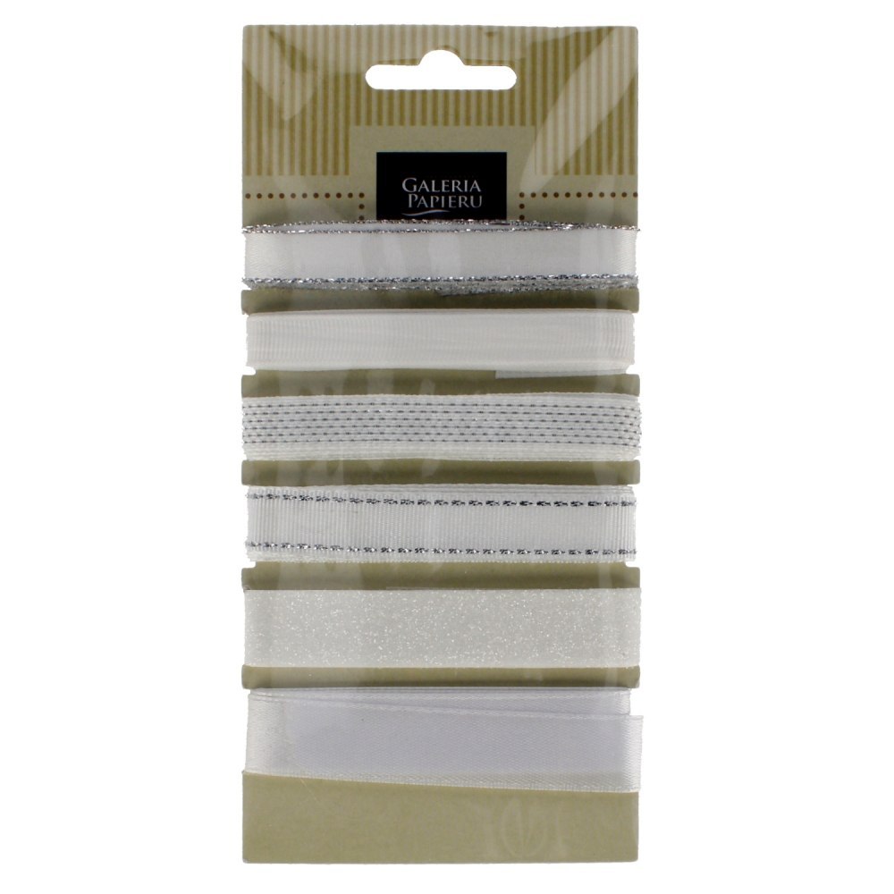 DECORATIVE RIBBON 10-15 MM WHITE PACK OF 6PCS ARGO PAPER GALLERY 254031 GAL ARGO